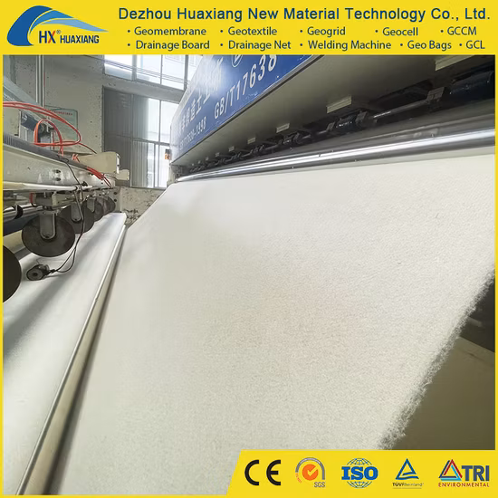 Geosynthetics Pet PP Non-Woven Textile Spunbonded Polypropylene Polyester Fabric Silt Non Woven Geotextile for Road Construction Building Construction
